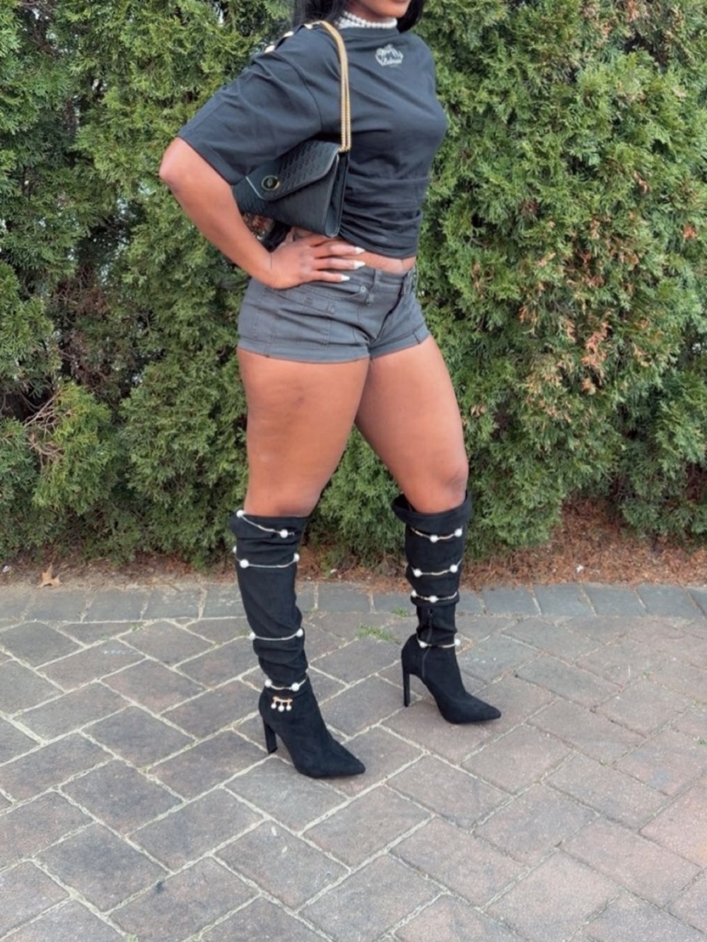 Pre-Love Christian Dior Trotter Canvas  Black Envelope Crossbody with Gold Chain - Picture 6 of 17